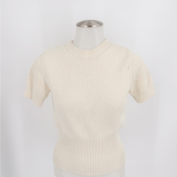 rag & bone Ivory Short Sleeve Sweater - Picture 1 of 3